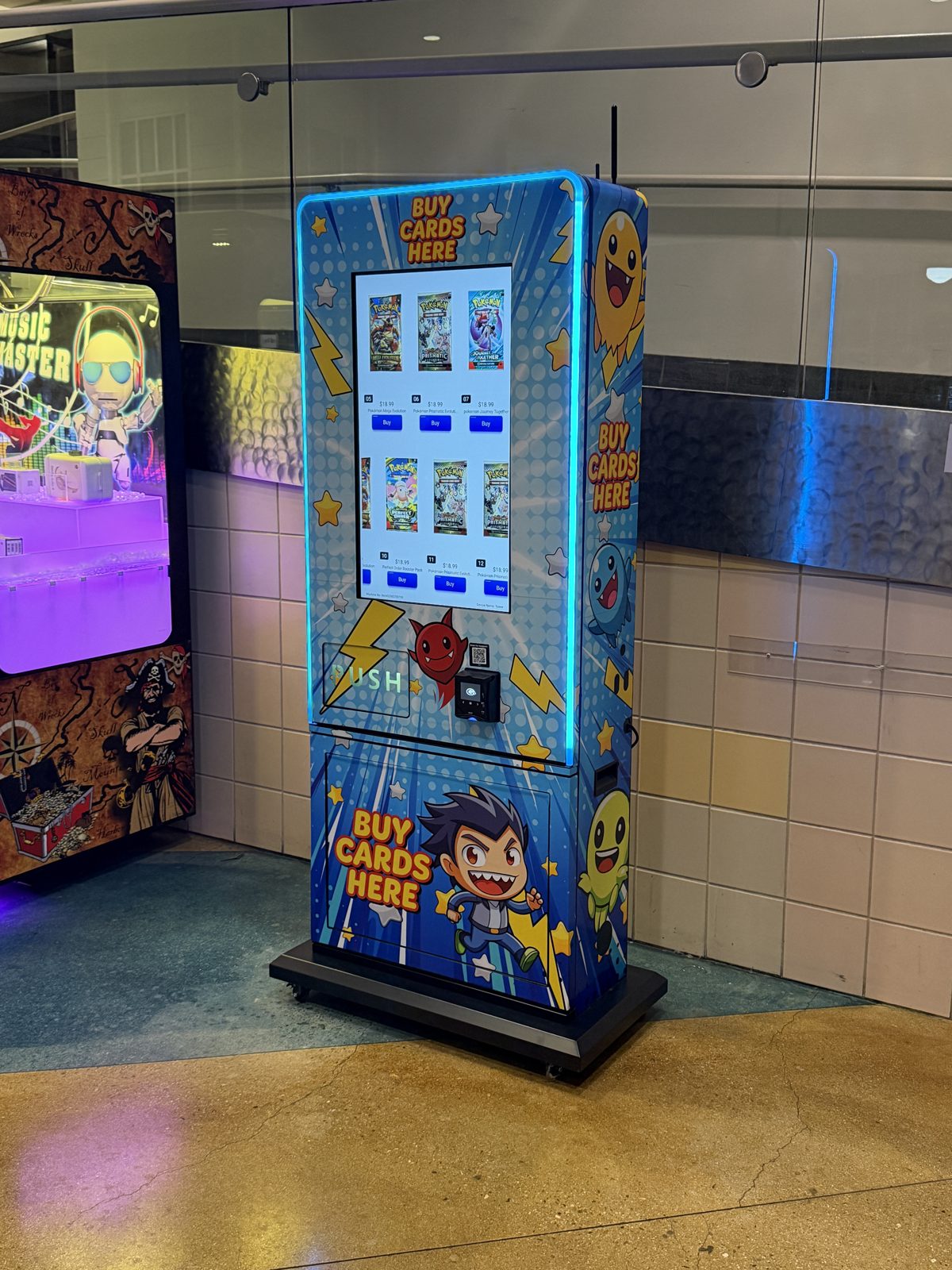 Card vending machine — arcade placement