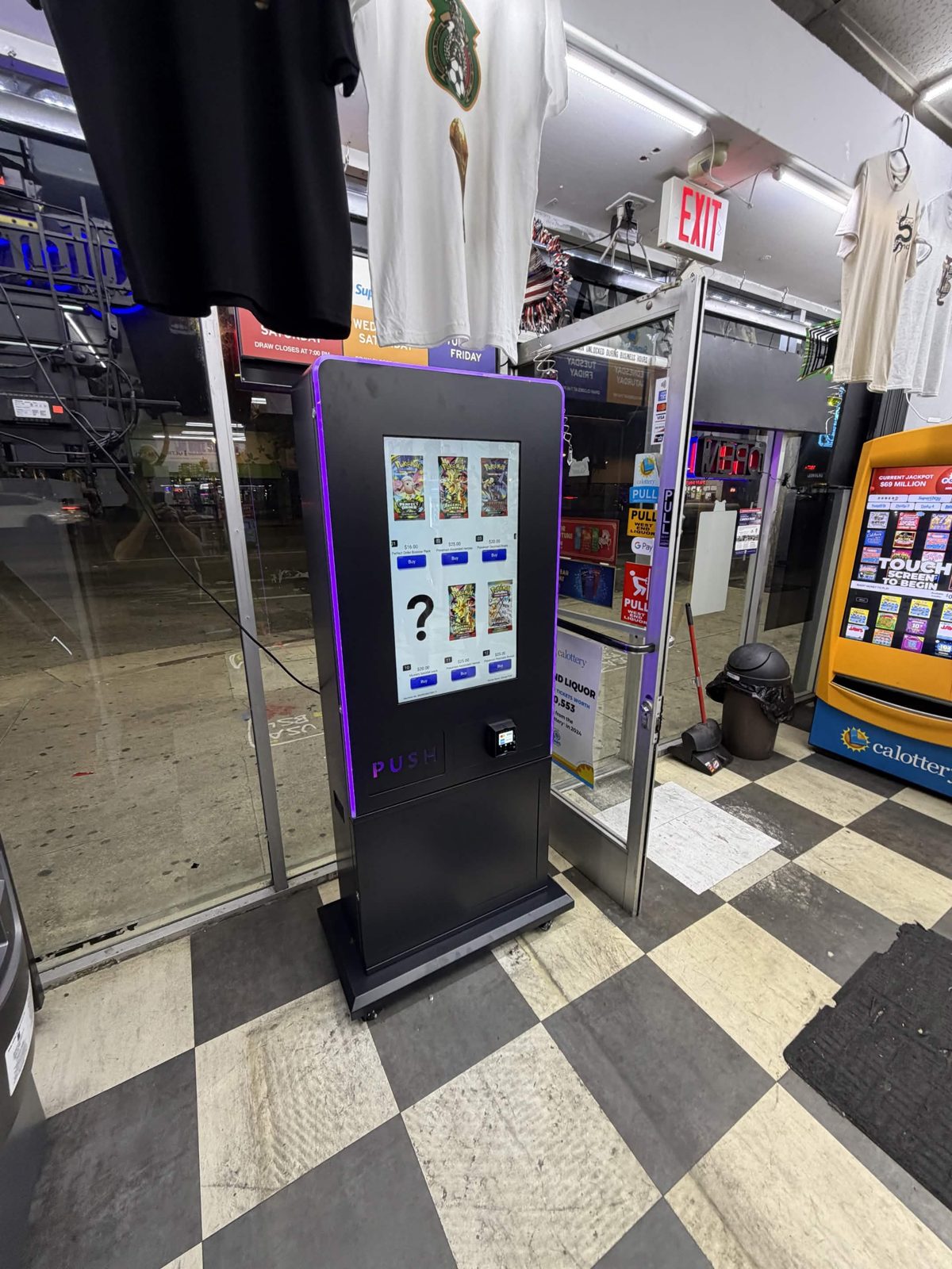 Card vending machine — storefront placement